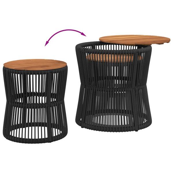 Table de jardin 3033255 lot de 2 Noir - Polyrotin - 50 x 50 x 50 cm