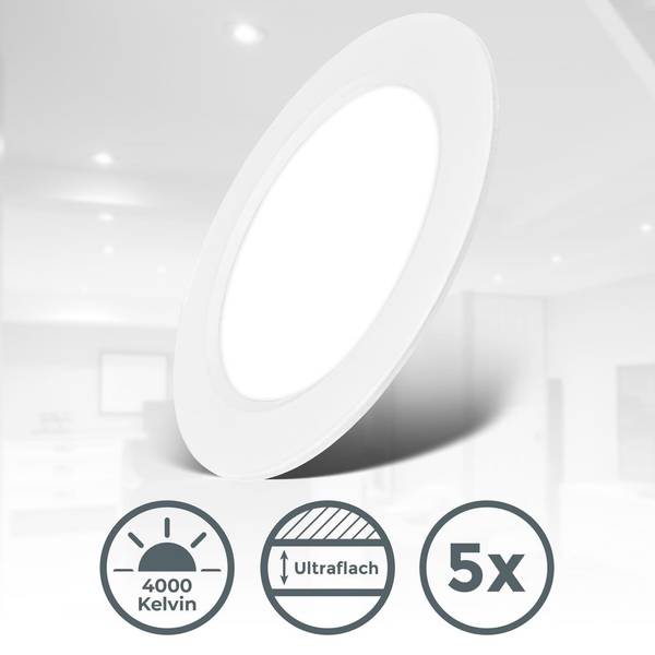 LED Einbauleuchten 5 Stk. BKL1619 Weiß - ABS - 1 x 3 x 1 cm