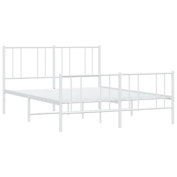 Bettgestell mit Kopf- und Fußteil X223 Weiß - Metall - 142 x 90 x 196 cm