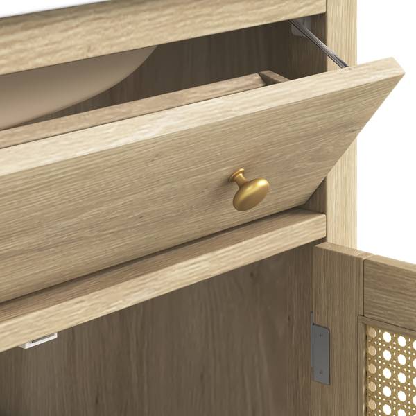 Badezimmerschrank RATT283 Ⅲ Braun - Holzwerkstoff - 47 x 87 x 61 cm