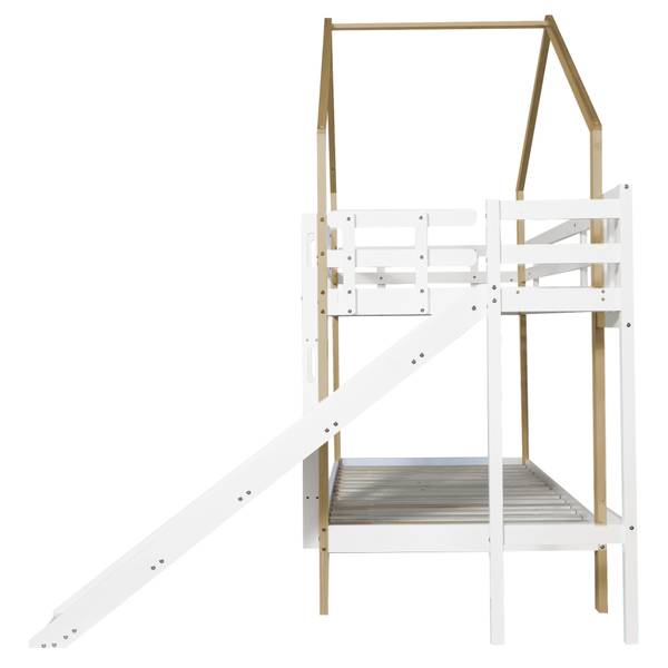 Etagenbett Jupitur Ⅱ Weiß - Kiefer - Stahl - 183 x 223 x 245 cm