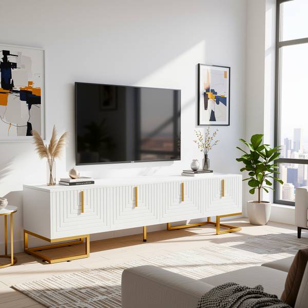 TV Lowboard Squamul Weiß - Holzwerkstoff - 40 x 46 x 170 cm