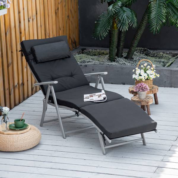 Sonnenliege BB4785 Schwarz - Metall - 64 x 101 x 137 cm