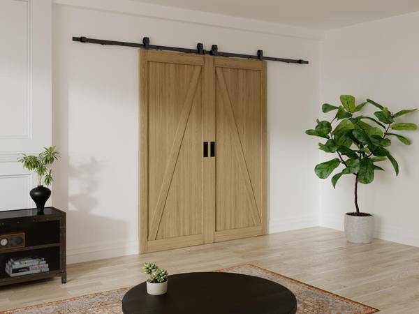 Schiebetür BALERMA Beige - Holz teilmassiv - 4 x 205 x 63 cm