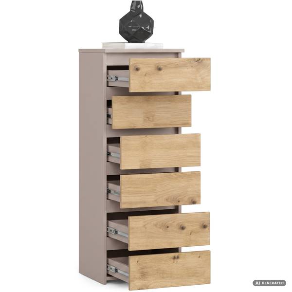 Kommode CL6 2529 Beige - Kaschmir - Eiche Dekor