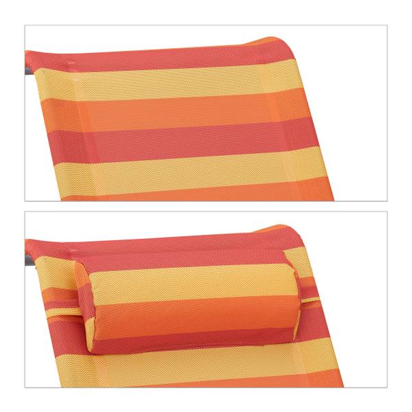 Opvouwbare strandstoel met armleuning oranje - rood - geel - polyester - staal - 59 x 78 x 85 cm