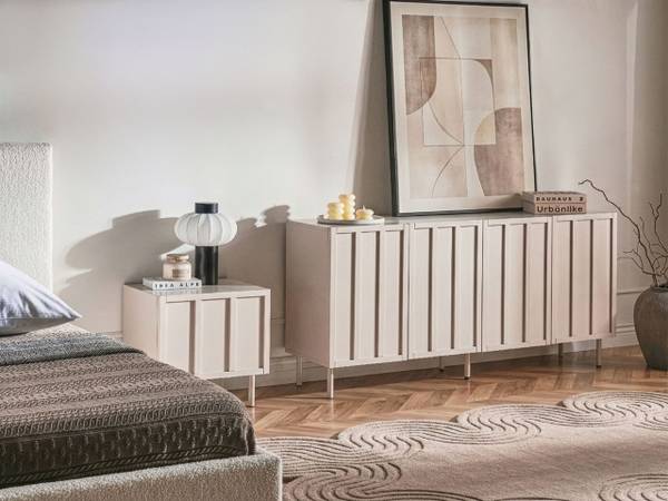 Sideboard CLUNES Beige - Bambus - 160 x 75 x 38 cm