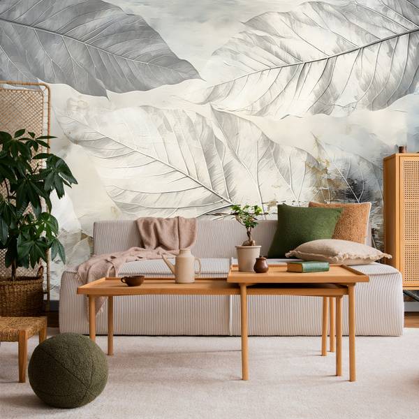 Vlies-Fotobehang ABSTRACT Natuur Muur lichtgrijs - 400 x 280 x 280 cm