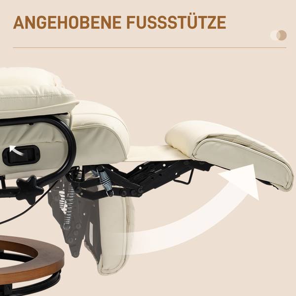 Relaxsessel 839-964V80CW Cremeweiß