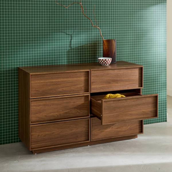 Kommode Kuba Braun - Holzwerkstoff - 43 x 75 x 120 cm