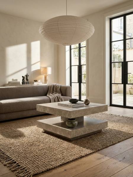 Couchtisch ROMSDAL mit Stauraum Beige