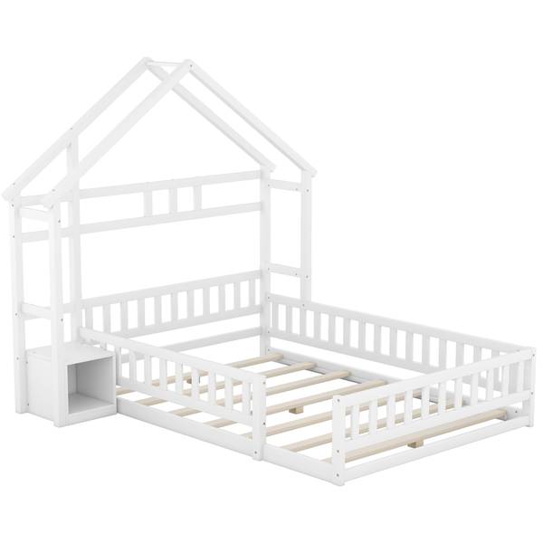 Lit bébé Mara Ⅱ Blanc - Pin - Acier - 203 x 190 x 203 cm