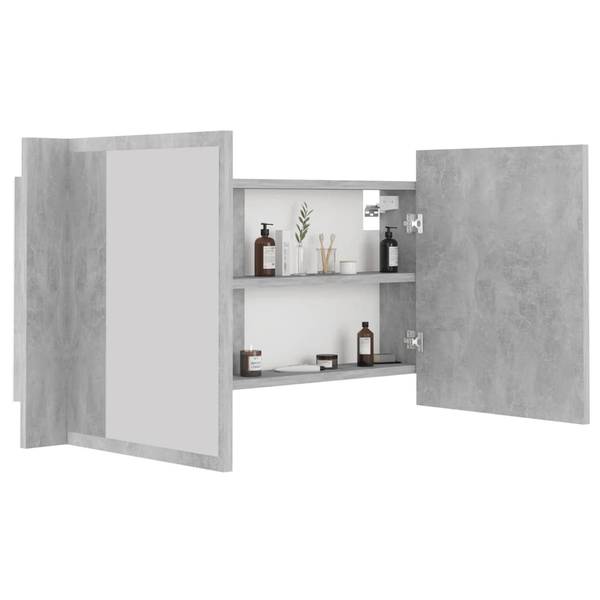 LED Spiegelschrank 3008766 Grau - Holzwerkstoff - 90 x 45 x 12 cm