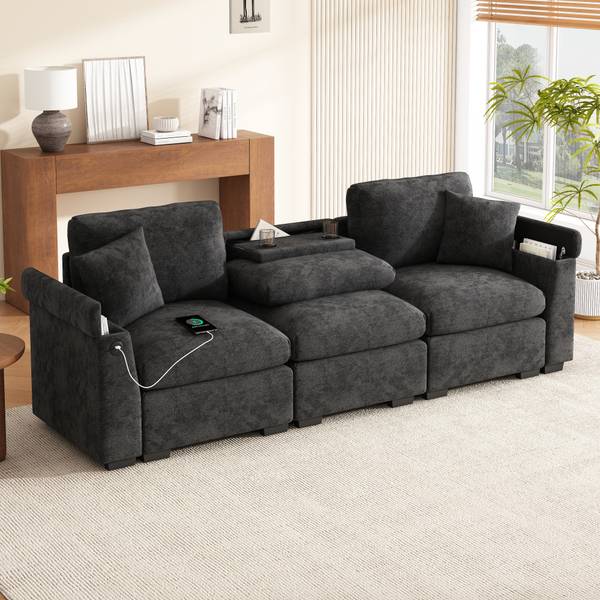3-Sitzer Sofa ChenilKiss Grau