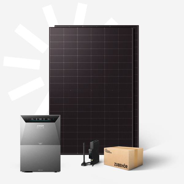 Balkonkraftwerk 1000W Solarbank 4 4-tlg. Ohne Halterung