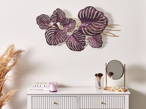 Wanddecoratie HOLMIUM violet - metaal - 90 x 50 x 5 cm