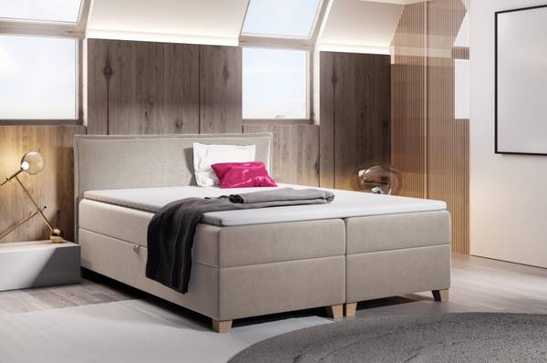 Boxspringbett Fren Beige - Liegefläche Breite: 140 cm