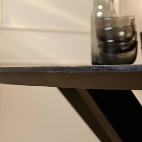 Esstisch BRANDY Schwarz - Massivholz - 210 x 76 x 100 cm