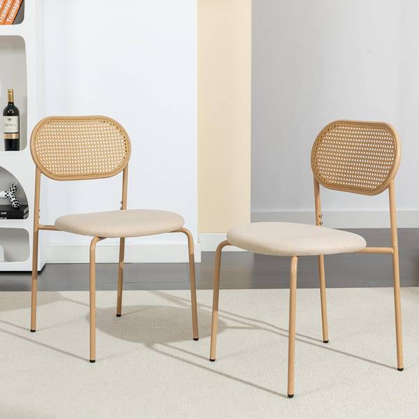Rattan Esszimmerstühle TBASU 2er-Set Braun - Polyrattan - Massivholz - 48 x 81 x 45 cm