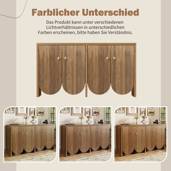 Sideboard Coeus Ⅱ Braun - Holzwerkstoff - Metall - 147 x 80 x 147 cm