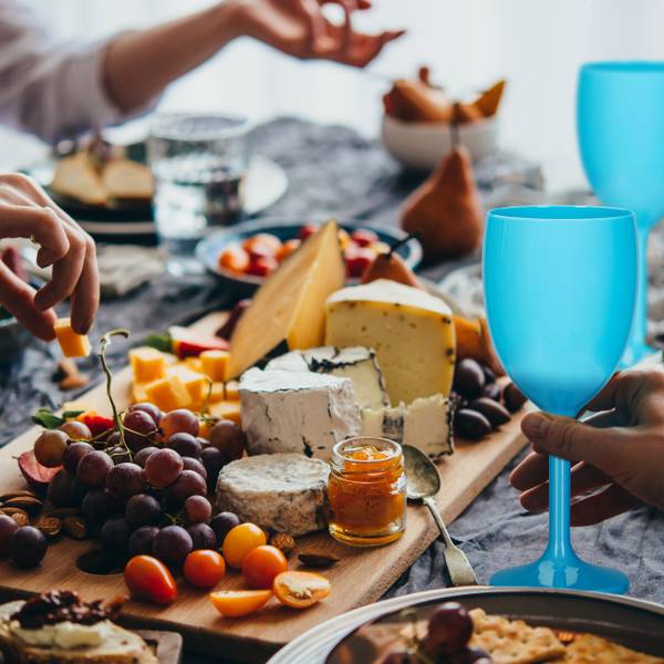 Türkise Weingläser Kunststoff 12er Set Türkis - Kunststoff - 8 x 19 x 8 cm