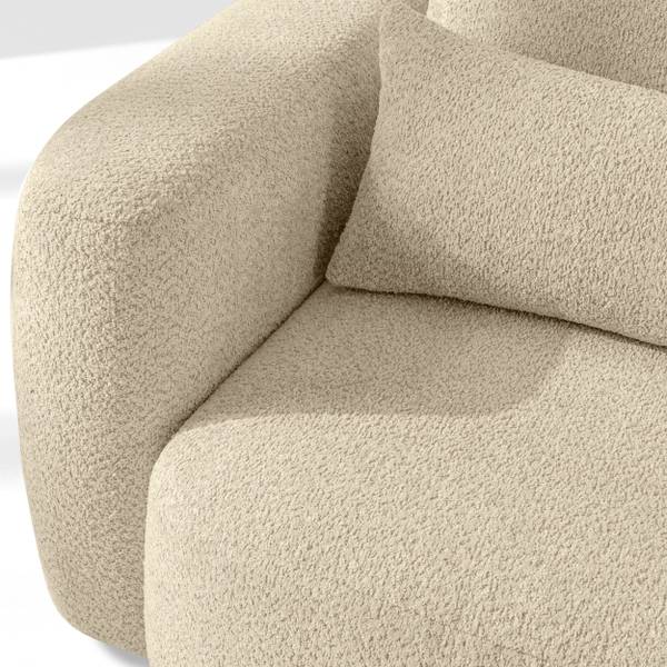 Möbelset ELOSA 2er Set Hellbeige - Bouclé