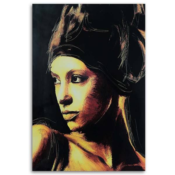 Wandbild frau, die in die ferne blickt 70 x 100 cm