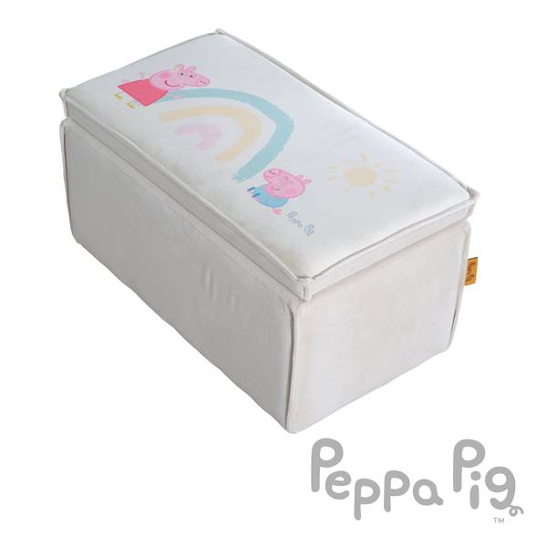 Kinderhocker mit Aufbewahrung Peppa Pig Beige - Samt - 57 x 28 x 31 cm