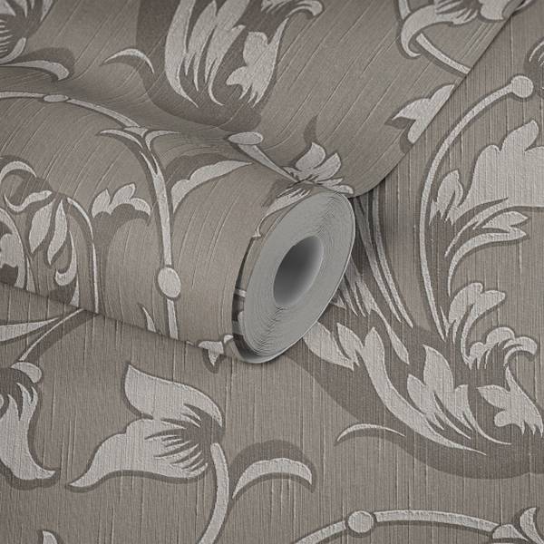 Vliestapete 4102 floral Struktur Design Beige - Grau