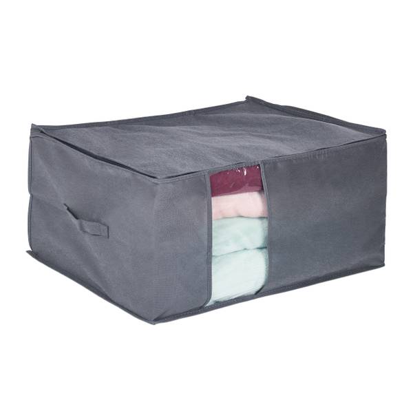 Aufbewahrungstasche aus Stoff Grau - Kunststoff - Textil - 60 x 30 x 45 cm