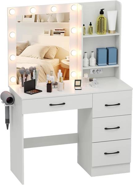 Schminktisch TG32143PQ-IT+DE Weiß - Holzwerkstoff - 40 x 139 x 94 cm