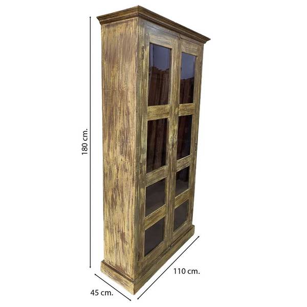 Vitrine 4523305649 Braun - Massivholz - 110 x 180 x 45 cm