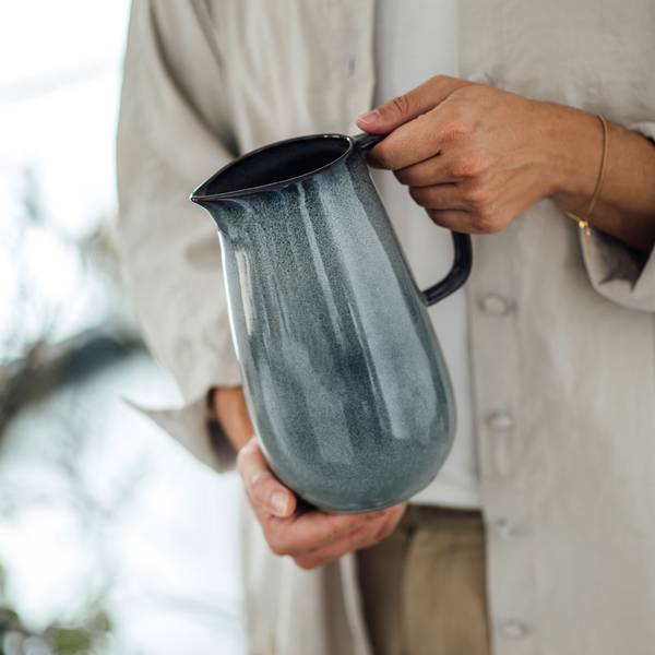 Krug Lave gris Grau - Keramik - 14 x 23 x 17 cm