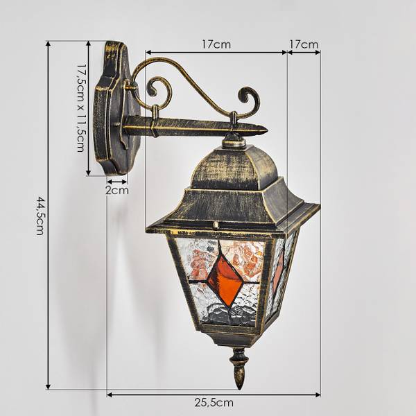 Außenwandleuchte Casalnuovo Braun - Metall - 19 x 45 x 32 cm