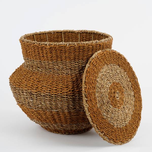 Aufbewahrungskorb Tacoma Gelb - Naturfaser - 55 x 48 x 55 cm