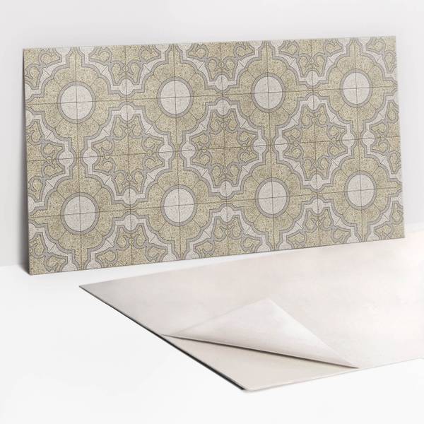Selbstklebendes Wandpaneel Stein Beige - Polyester PVC - 100 x 50 x 0 cm
