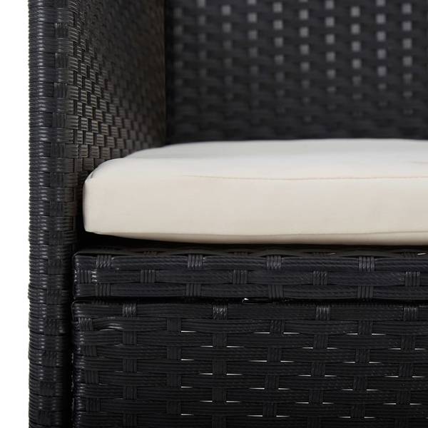 Salon de jardin 3014193-2 Noir - Marron - Polyester - Acier - 80 x 75 x 80 cm