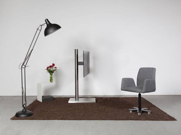 TV Ständer column art 118-ES Silber - Metall - 68 x 139 x 90 cm