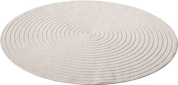 Flachgewebe Outdoor Teppich Santo Plus C Weiß - Polypropylen - 160 x 1 x 160 cm