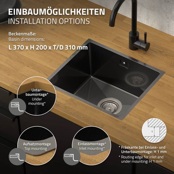 Spülbecken SINKO-S Anthrazit