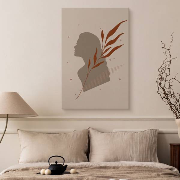 Leinwandbild PORTRÄT Blätter Boho 80 x 120 x 120 cm