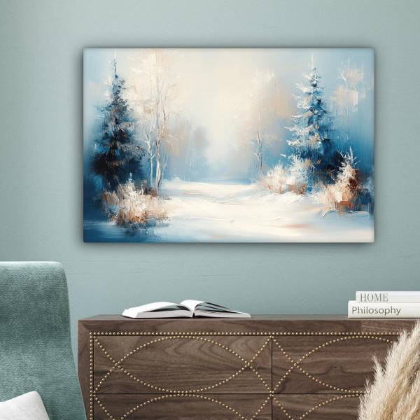 LEINWANDBILD Winterwald 90 x 60 cm