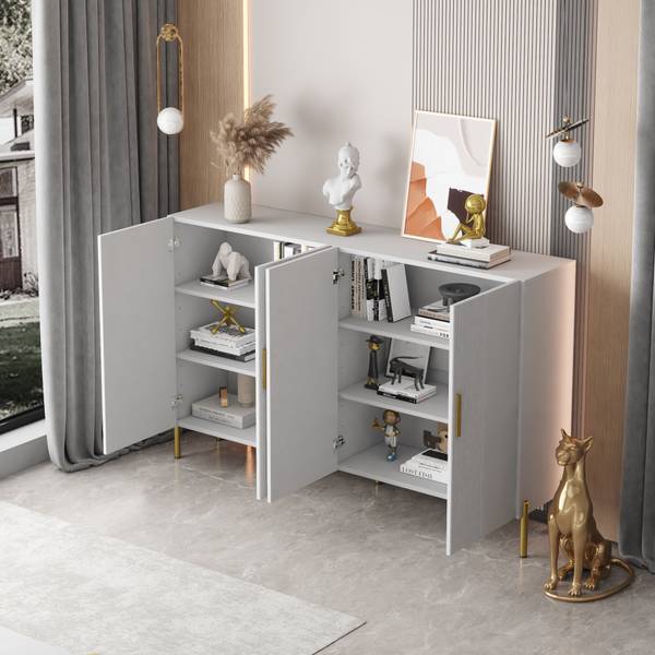 Sideboard Kiks Weiß - Holzwerkstoff - 160 x 100 x 37 cm