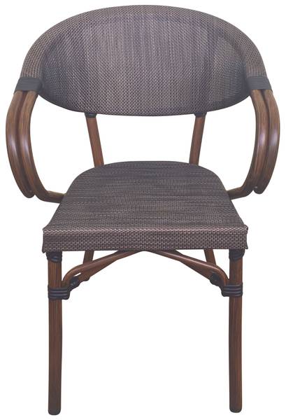 Gartenstuhl Madetta 2er Set Braun - Webstoff - 57 x 83 x 57 cm