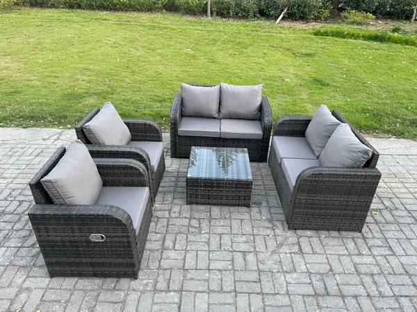 Gartengarnitur C(5er-Set) Grau - Webstoff - 124 x 79 x 67 cm