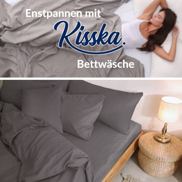 Bettdeckenbezug LUNA Dunkelgrau - 200 x 220 cm