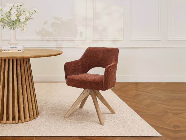 Stuhl KONYA Braun - Textil - 57 x 80 x 62 cm