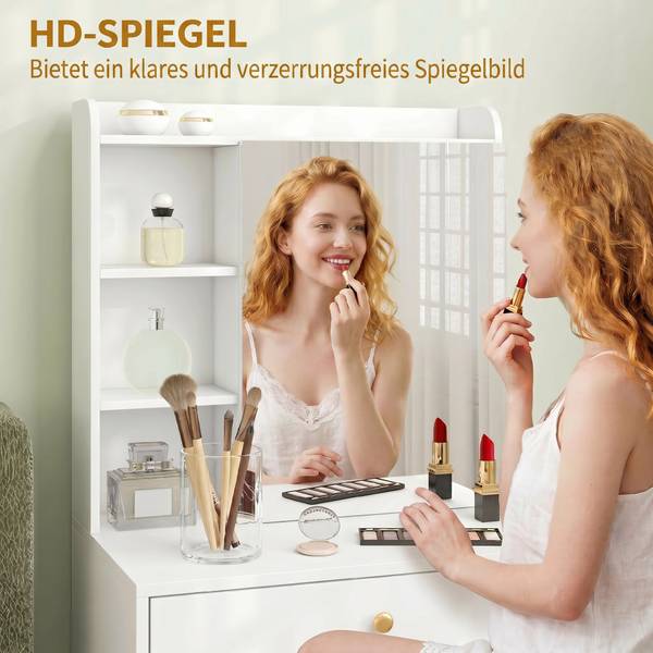 Schminktisch-Set 83D-233V90WT Weiß - Holzwerkstoff - 40 x 133 x 60 cm