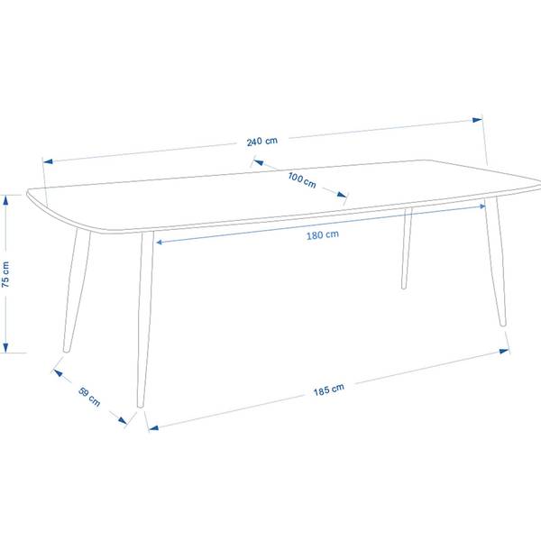 Table à manger polaire Blanc - Bois manufacturé - 100 x 75 x 240 cm