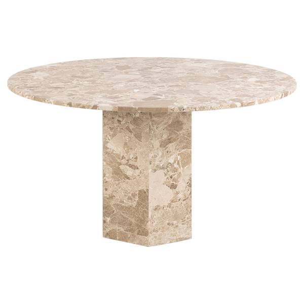 Table à manger Naxos Marron - En partie en bois massif - 130 x 75 x 130 cm